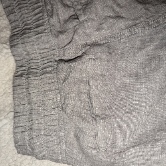 Athleta Cabo 100% Linen Wide Leg Pants Grey Size 2 - Picture 4 of 6